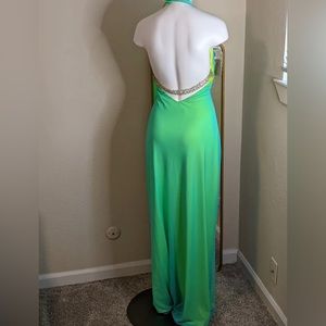 Mary L. Couture Vintage Tulle Rhinestone Halter Gown